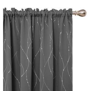 Deconovo Blackout Curtains Grommets with Dots Pattern Thermal Insulated Drapes